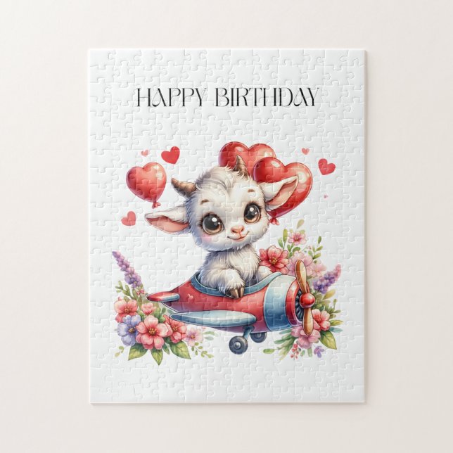 Goat Pilot Birthday Jigsaw Puzzle (Vertical)