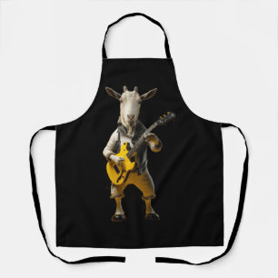 Goat Playing Guitar Goat Musician Guitarist Marchi Apron