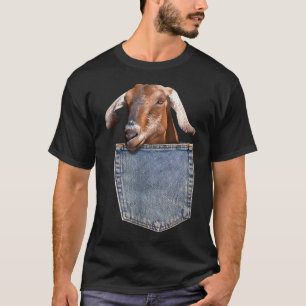Goat Pocket Baby Goat Peeking Funny Goat T-Shirt