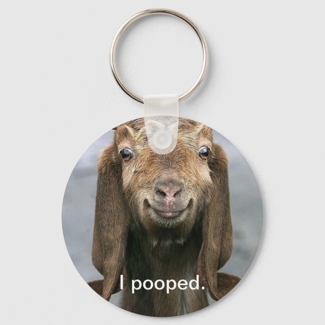 Goat pooping key ring (Front)