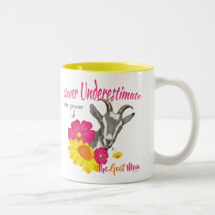 GOAT   Power of the GOAT MOM by GetYerGoat Two-Tone Coffee Mug