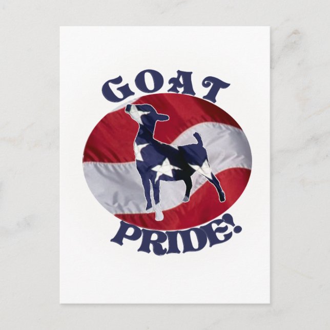 GOAT PRIDE AMERICAN FLAG USA POSTCARD (Front)