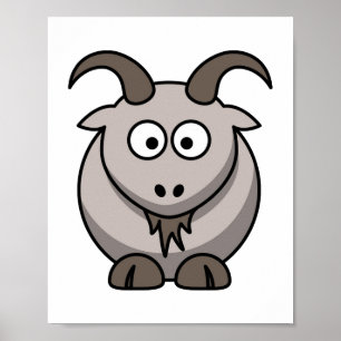 Goat Print - Cartoon Image - Poster