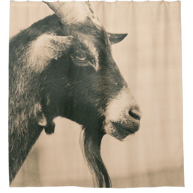 Goat Profile Shower Curtain (Front)