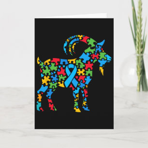 Goat Puzzle Autism Awareness Autistic Womens Mens  Card