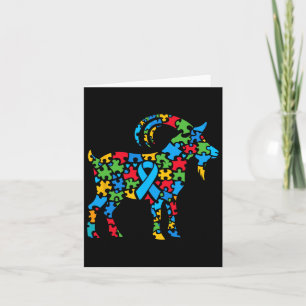 Goat Puzzle Autism Awareness Autistic Womens Mens  Card