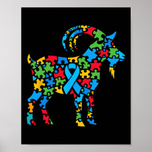 Goat Puzzle Autism Awareness Autistic Womens Mens Poster