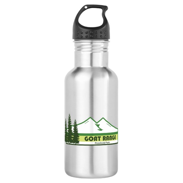 Goat Range Provincial Park Green Stripes 532 Ml Water Bottle (Front)