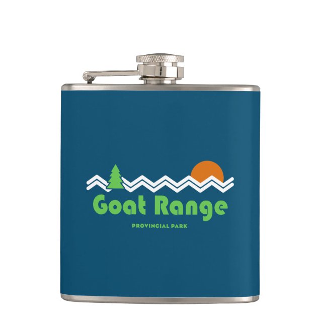 Goat Range Provincial Park Retro Hip Flask (Front)