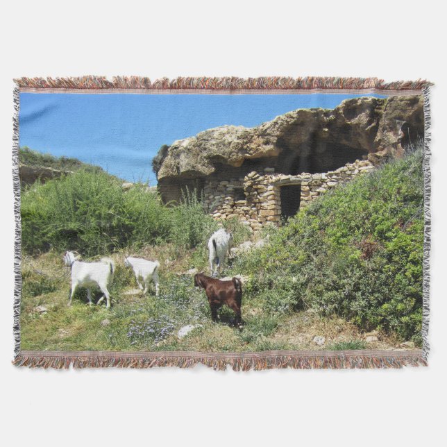 Goat Retreat Throw Blanket (Front)