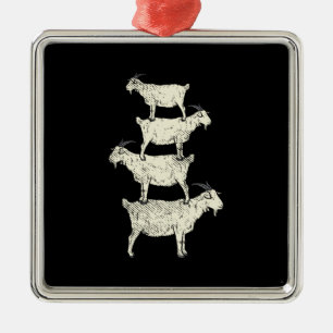 Goat Retro Metal Tree Decoration