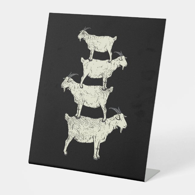 Goat Retro Pedestal Sign (Front)