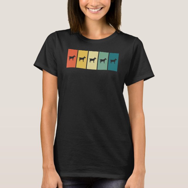 Goat Retro Sunset Farmer Farming T-Shirt (Front)