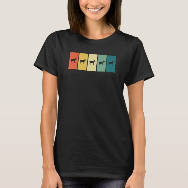 Goat Retro Sunset Farmer Farming T-Shirt (Front)