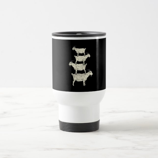 Goat Retro  Travel Mug (Center)