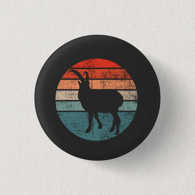 Goat Retro Vintage 3 Cm Round Badge (Front)