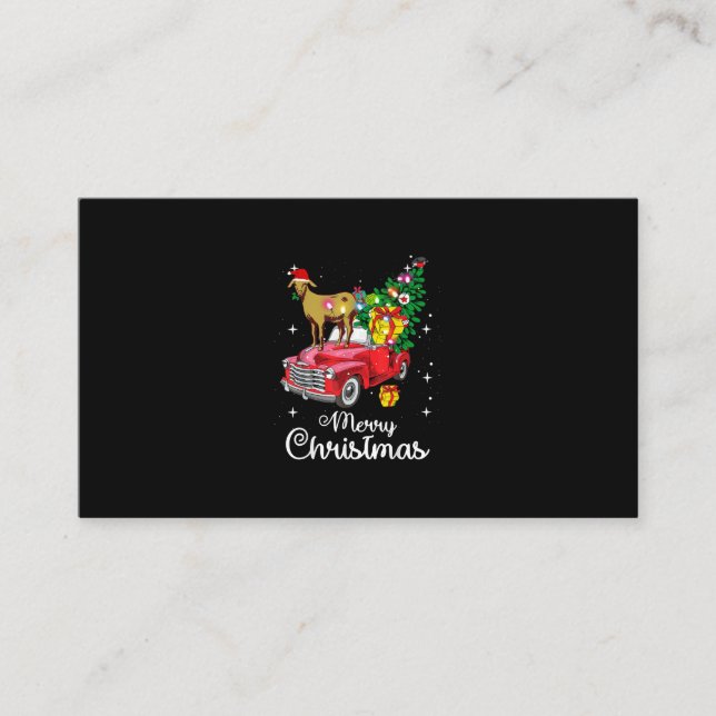 Goat Rides Red Car Christmas Enclosure Card (Front)
