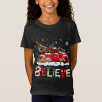 Goat Riding Red Truck Christmas Tree Believe Santa