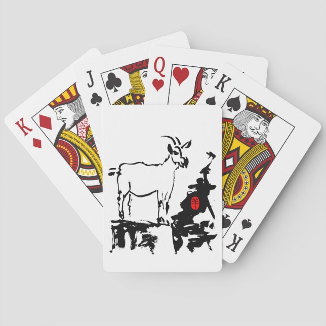 Goat rocks Vietnamese Chinese Year Zodiac Playing Playing Cards (Back)