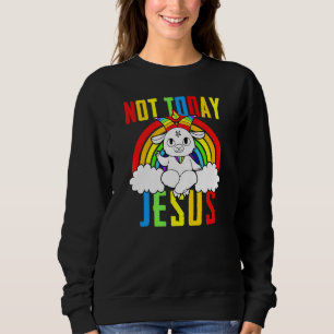 Goat Satanic Not Today Jesus Rainbow Satanism Sweatshirt