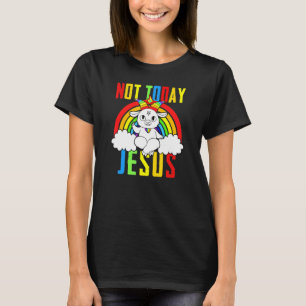 Goat Satanic Not Today Jesus Rainbow Satanism T-Shirt