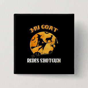 Goat Shotgun Scary Halloween 15 Cm Square Badge