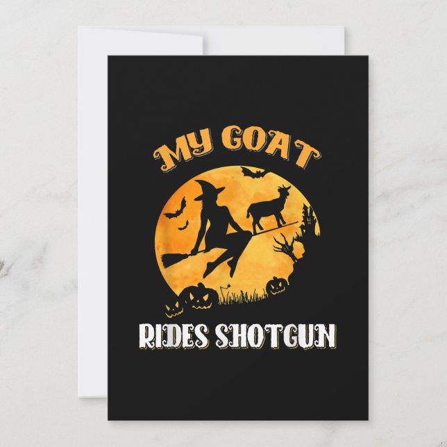 Goat Shotgun Scary Halloween Holiday Card (Front)