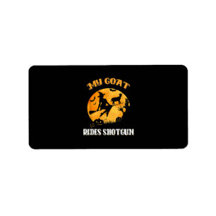 Goat Shotgun Scary Halloween Label