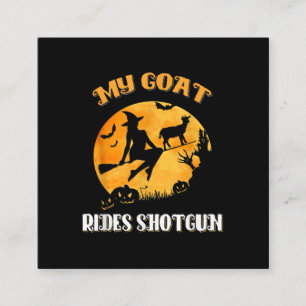 Goat Shotgun Scary Halloween Square Business Card