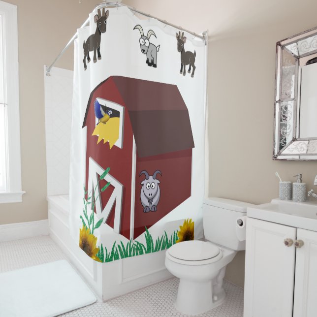Goat shower curtain (In Situ)
