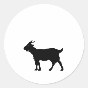 Goat Silhouette Classic Round Sticker