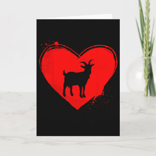 Goat Silhouette Heart Shape Valentine Goat Lovers Card