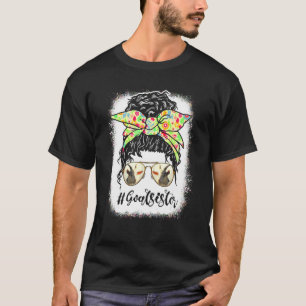 Goat Sister Messy Bun Life Hair Glasses For Mother T-Shirt