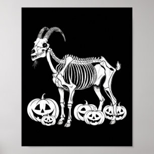 Goat Skeleton Birthday Halloween Mens Womens Kids Poster