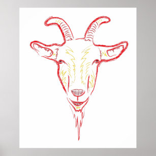 goat sketch poster