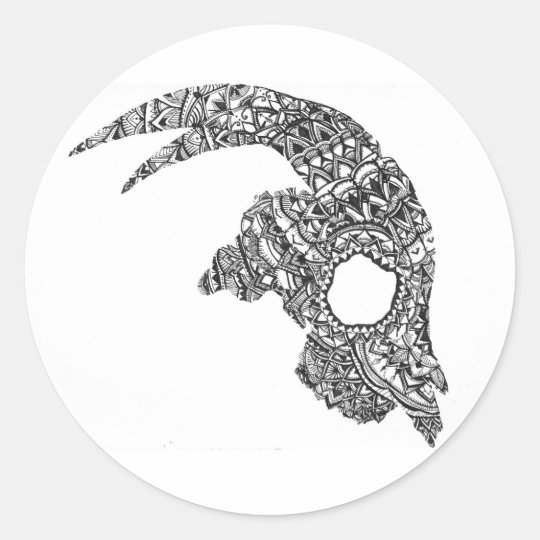 Goat Skull Classic Round Sticker