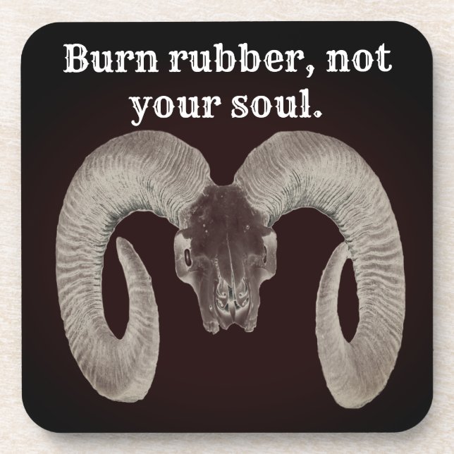 Goat Skull Face ,and Personalized Coaster (Front)