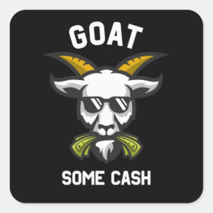 Goat Some Cash Funny Goat Billy Glasses With Money Square Sticker