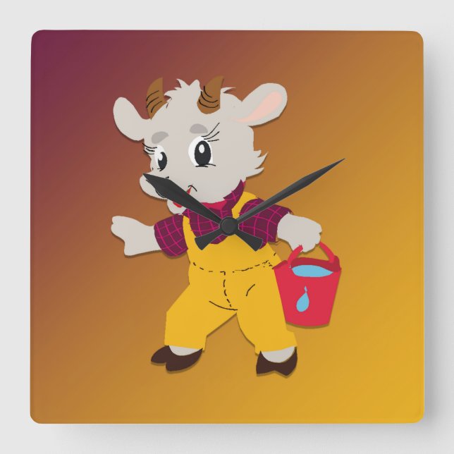 goat square wall clock (Front)