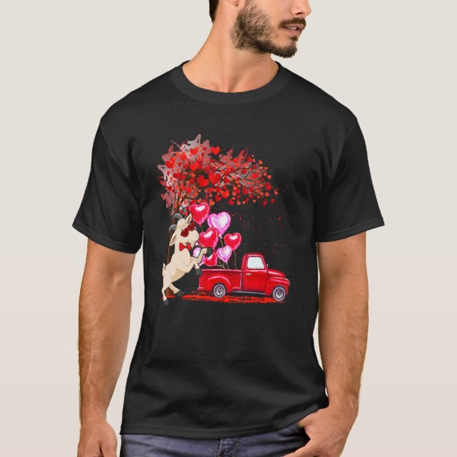 Goat Sunglasses Hearts Tree Pickup Truck Farmer  C T-Shirt (Front)