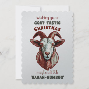 "Goat-Tastic Greetings: A 'Baaah-Humbug' Christmas Invitation