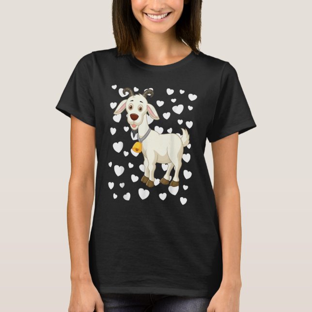 Goat Theme Baby Boy Blue Nursery Room Heart Tropic T-Shirt (Front)