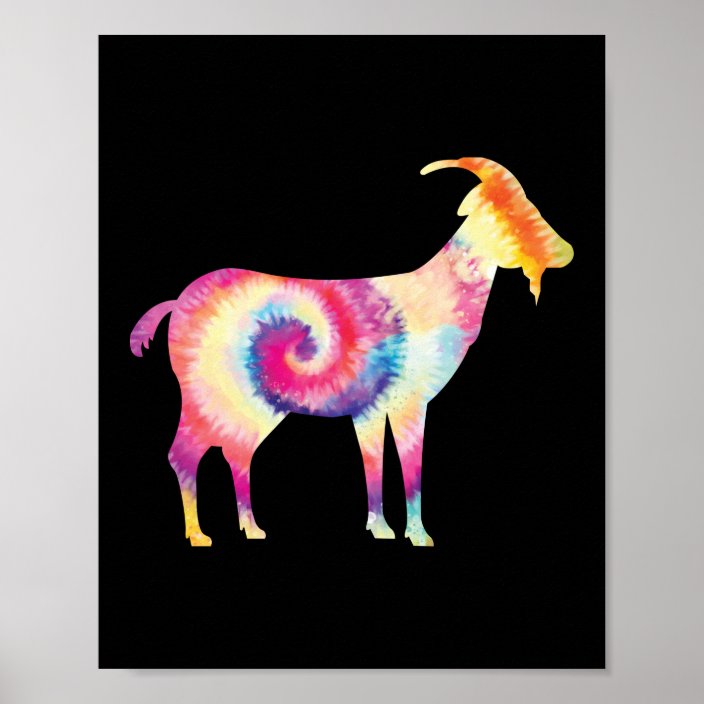 Goat Tie Dye Poster Zazzle co uk