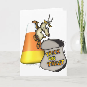 Goat Trick or Treat Halloween Gifts Card