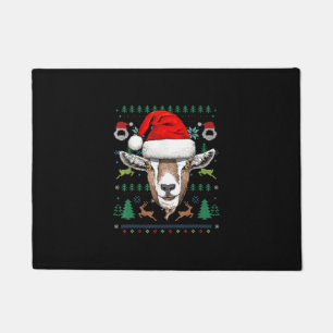 Goat Ugly Christmas Santa Xmas Gift Doormat