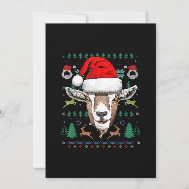 Goat Ugly Christmas Santa Xmas Gift Holiday Card (Front)