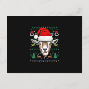 Goat Ugly Christmas Santa Xmas Gift Holiday Postcard