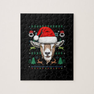 Goat Ugly Christmas Santa Xmas Gift Jigsaw Puzzle