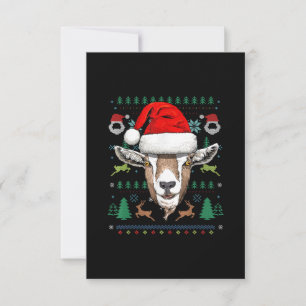 Goat Ugly Christmas Santa Xmas Gift RSVP Card