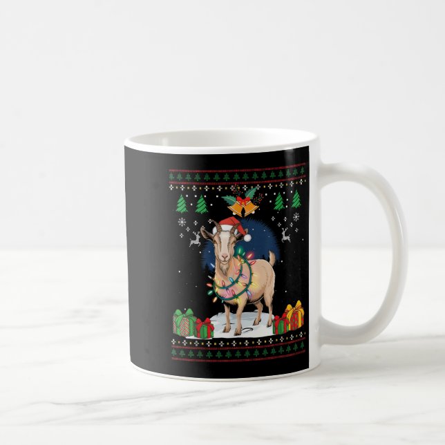 Goat Ugly Christmas Sweater Goat Lover Farmer Xmas Coffee Mug (Right)